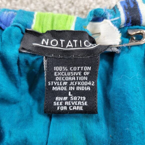 Vintage Notations A-line Skirt Womens L Blue Boho Watercolor Tiered Flowy Hippie - Picture 4 of 16